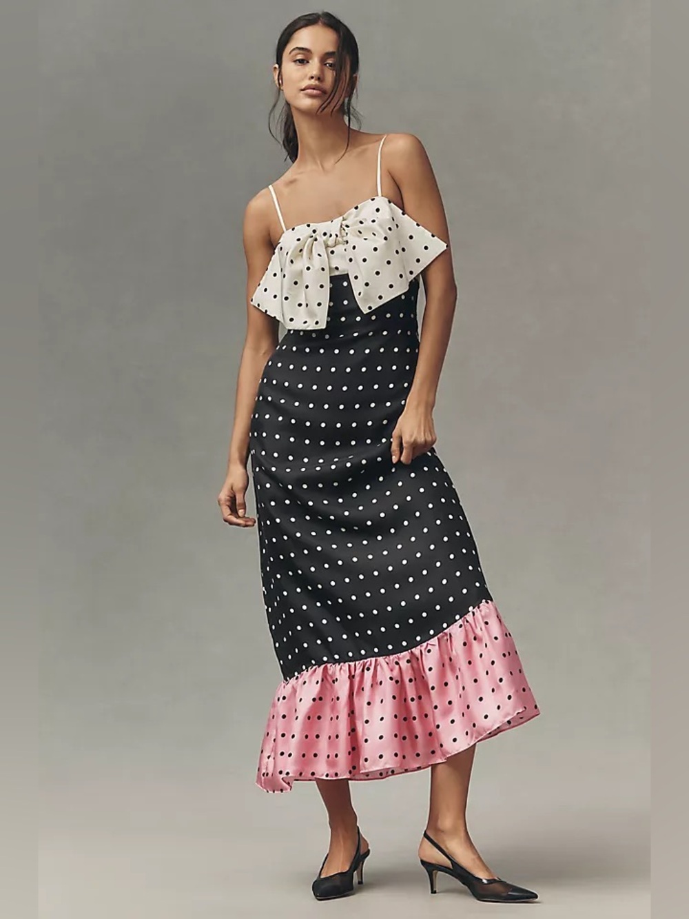 Anthropologie Maude Club Penelope Sleeveless Bow Ruffle Silk Maxi Dress 1X